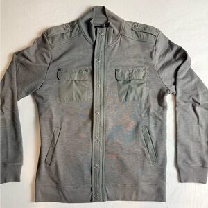 Ken Cole New York Men’s Gray Military Zip Jacket | Size L | Zip & Snap Front
